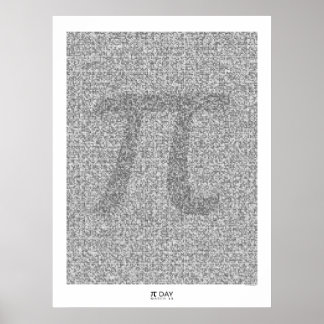 Poster Pi art à la 31,415ème décimale avec grand Pi