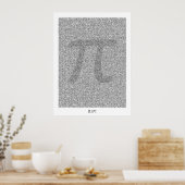 Poster Pi art à la 31,415ème décimale avec grand Pi (Cuisine)