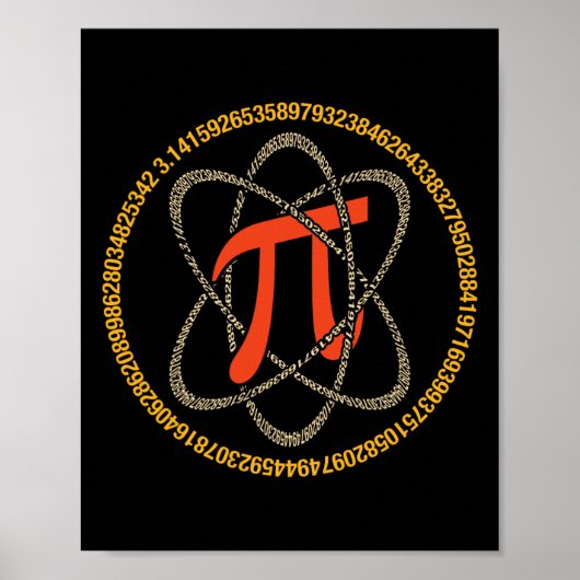 Poster Pi Atom - Pi Day Et Cadeau Math Lover (Devant)