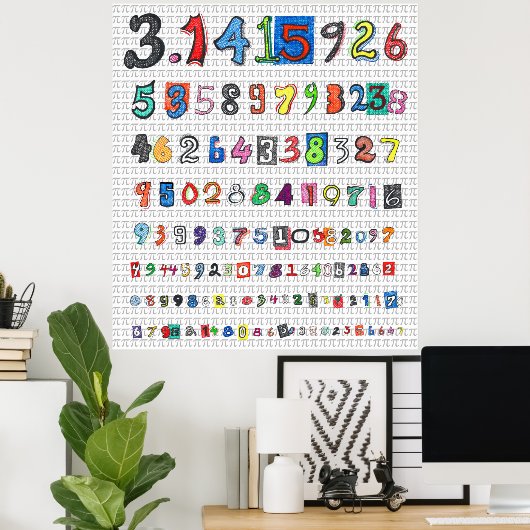 Poster Pi coloré (Bureau à domicile)