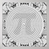Poster Pi dans une spirale à 2210 chiffres dans l'affiche (Devant)