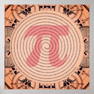 Poster Pi dans une spirale à 2210 chiffres Recoleta