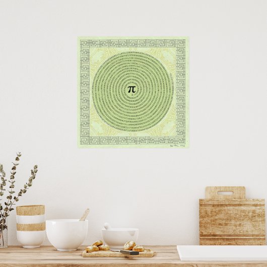 Poster Pi dans une spirale ~ Math comme art (Cuisine)