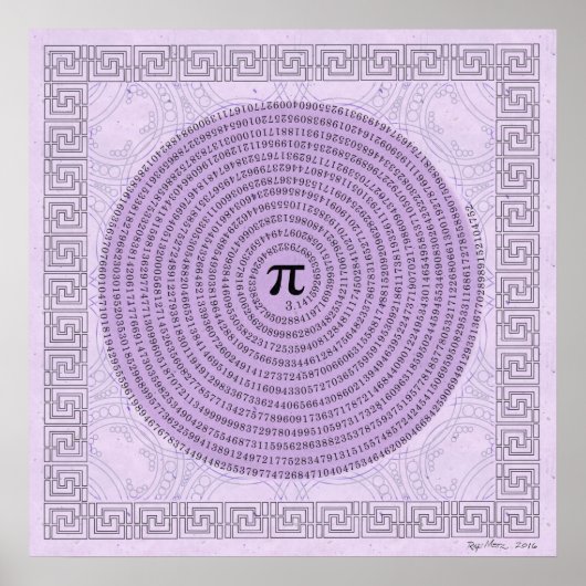 Poster Pi dans une spirale ~ Math comme art (Devant)
