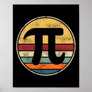 Poster Pi Day 2025 Math Lover Mathematics Retro Vintage D