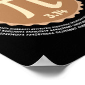 Poster Pi Day - 3.14 Mars 14 - Math Geometry Nerd - Pie (Coin)