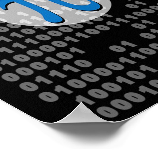 Poster Pi Day Ascii Binary Code 3.14 Pi Symbole math Nerd (Coin)