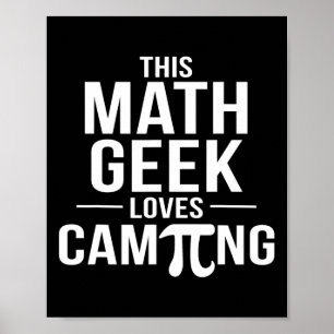 Poster Pi Day Camping Tee Math Geek Teacher Math Club Cam