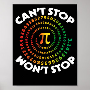 Poster Pi Day Can't Won't Stop Math 2022 Robe Kids Art