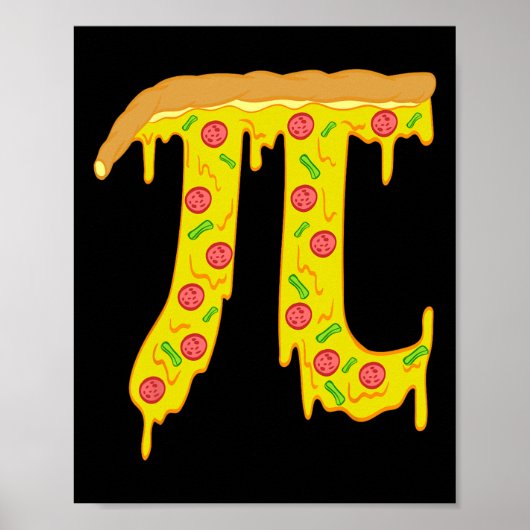 Poster Pi Day Enfants Pizza Pi Funny Math Nourriture (Devant)