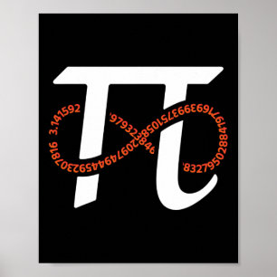 Poster Pi Day Funny Infinity Numéros Geek Nerd Math Lover