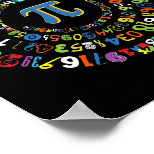 Poster Pi Day Funny Spiral Math Geek Mathématiques Cool L (Coin)