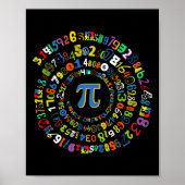 Poster Pi Day Funny Spiral Math Geek Mathématiques Cool L (Devant)