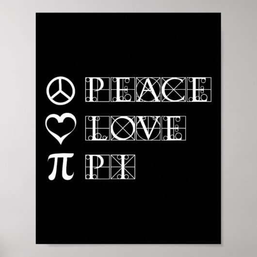 Poster Pi Day Peace Love Math Geometry Trigonometry (Devant)