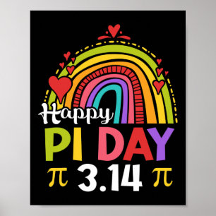 Poster Pi Day Shirt Enseignant Rainbow Funny Happy Pi Day