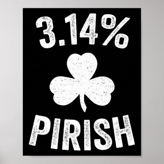 Poster Pi Day St. Patrick's 3.14 Irish Funny Pirish Math (Devant)