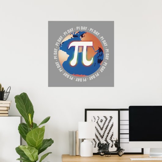 Poster Pi Day sur Terre | Maths (Bureau à domicile)