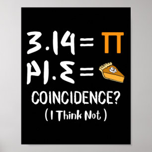 Poster Pi égale tarte drôle Math jeu Pi Jour cadeau