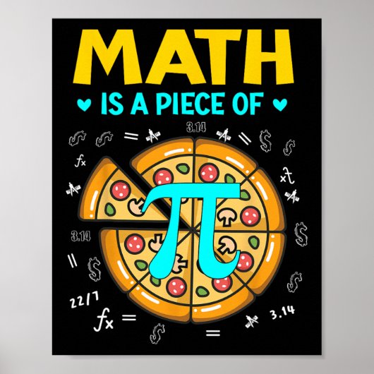 Poster Pi Jour 3.14 Math Est Une Pièce De Pizza Bitcoin S (Devant)