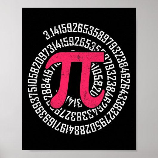 Poster Pi Jour Math Geek Nerd 3.1415 Numéro Irrationnel P (Devant)