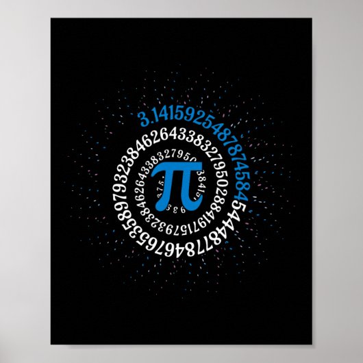 Poster Pi Jour Math Geek Nerd 3.1415 Numéro Irrationnel P (Devant)