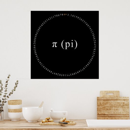 Poster Pi, L'Affiche Mathématique Irrationnelle Constante (Cuisine)