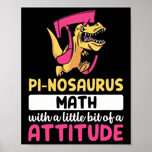 Poster Pi Math Mathematics Dinosaur Dino Pi Day  (Devant)