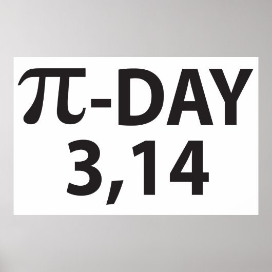 Poster Pi number as pi day (Devant)