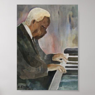 Poster Pianista Jazz Original Huiles Oeuvres Oeuvres Impr