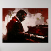 Poster Pianiste de bar nocturne (Devant)