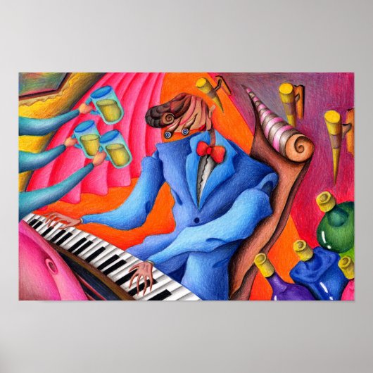 Poster Pianiste de jazz. (Devant)