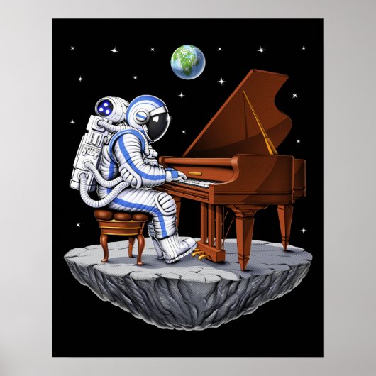 Poster Pianiste de l'astronaute spatial (Devant)