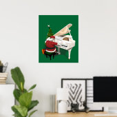 Poster Pianiste du Père Noël (Bureau à domicile)