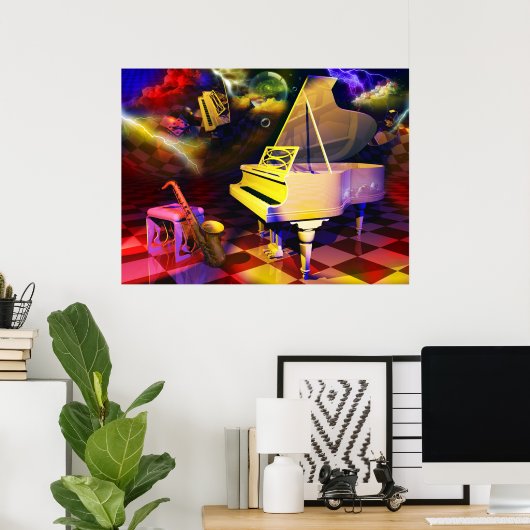 Poster Piano (Bureau à domicile)
