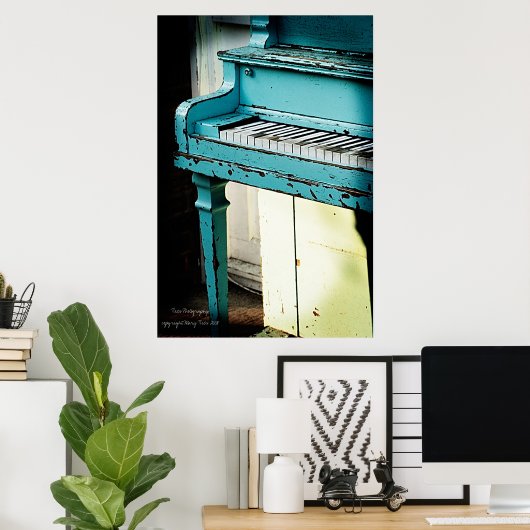 Poster Piano bleu (Bureau à domicile)