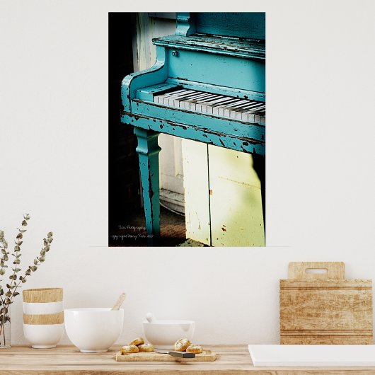 Poster Piano bleu (Cuisine)