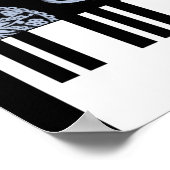 Poster Piano Blue Paisley (Coin)