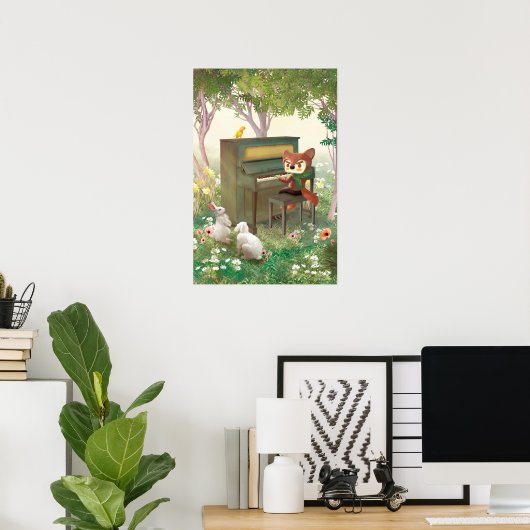 Poster Piano Forêt (Bureau à domicile)