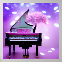 Piano grand arbre rose