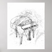 Poster  Piano Illustration Art Drawing Music Lovers (Devant)