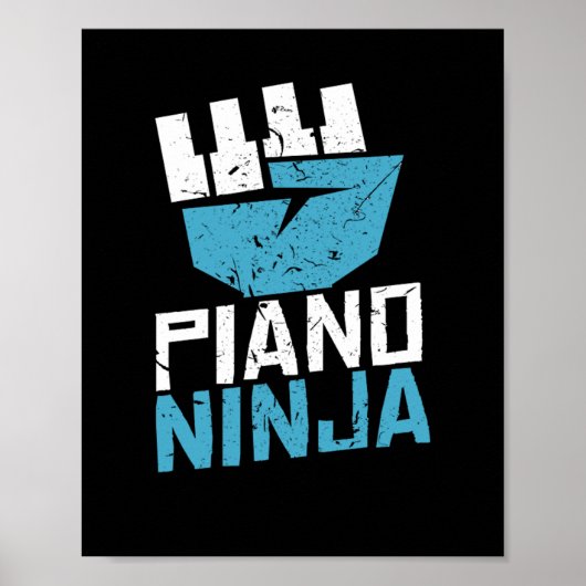 Poster Piano Ninja Clef Music (Devant)