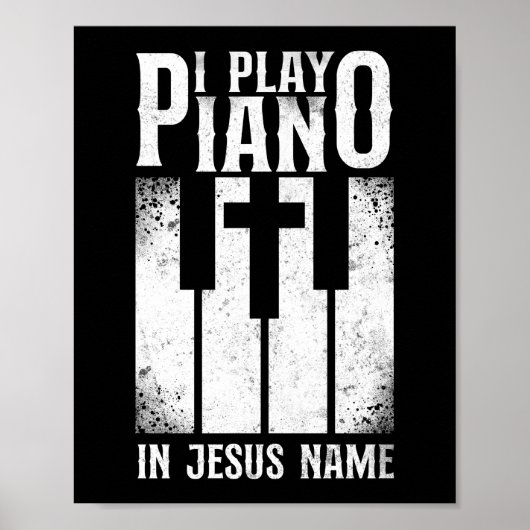 Poster Piano Pianiste Je Joue Piano En Jésus Nom Clavier (Devant)
