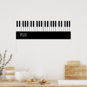 Poster Piano - Surface noire entièrement supérieure avec  (Cuisine)