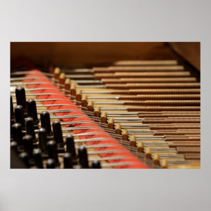 Poster Piano vintage Pinblock et copie de ficelles