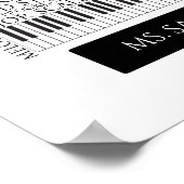 Poster Piano Word Cloud cadeau pour professeur de piano (Coin)