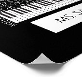 Poster Piano Word Cloud cadeau pour professeur de piano (Coin)