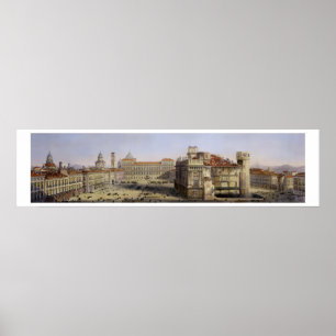 Poster Piazza Castello, Turin, gravé par F. Citterio (c