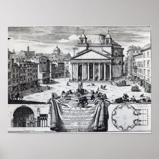 Poster Piazza della Rotonda avec vue sur le Panthéon (Devant)