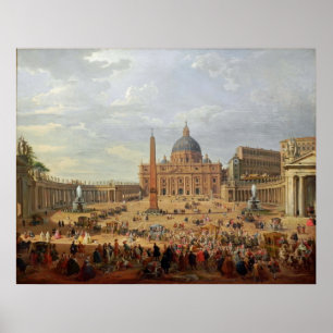 Poster Piazza San Pietro Roma Giovanni Paola Panini Rome