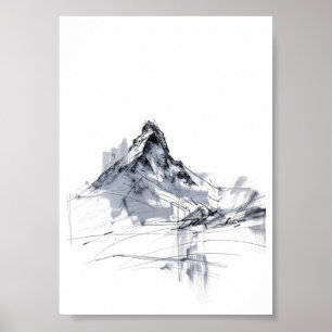 Poster Pic de montagne Abstrait